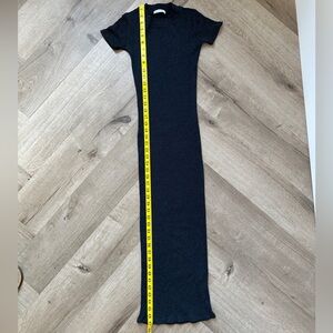 Zara Charcoal Gray Bodycon Long Maxi T-Shirt Dress
